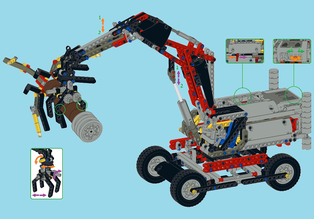 Техник сборки. 42006 LEGO Technic альтернативная модель. LEGO Technic экскаватор робот. Экскаватор ev3. Лего техник клешня.